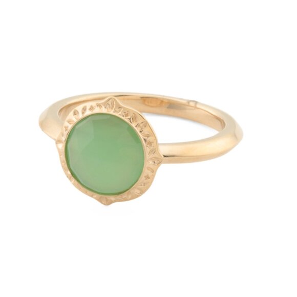 KENDRA SCOTT Gold 18k Gp Sterling Silver Chrysoprase Sage Statement Ring